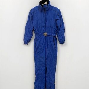 Obermeyer Women's Blue Ski Jumpsuit One Piece Snowsuit Size M Hood